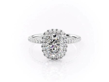 The Lenny Set With A 1.5 Carat Elongated Cushion Lab Diamond on Sale