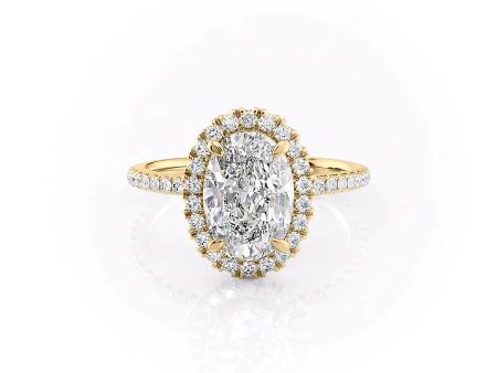 The Lenny Set With A 1.5 Carat Oval Lab Diamond on Sale